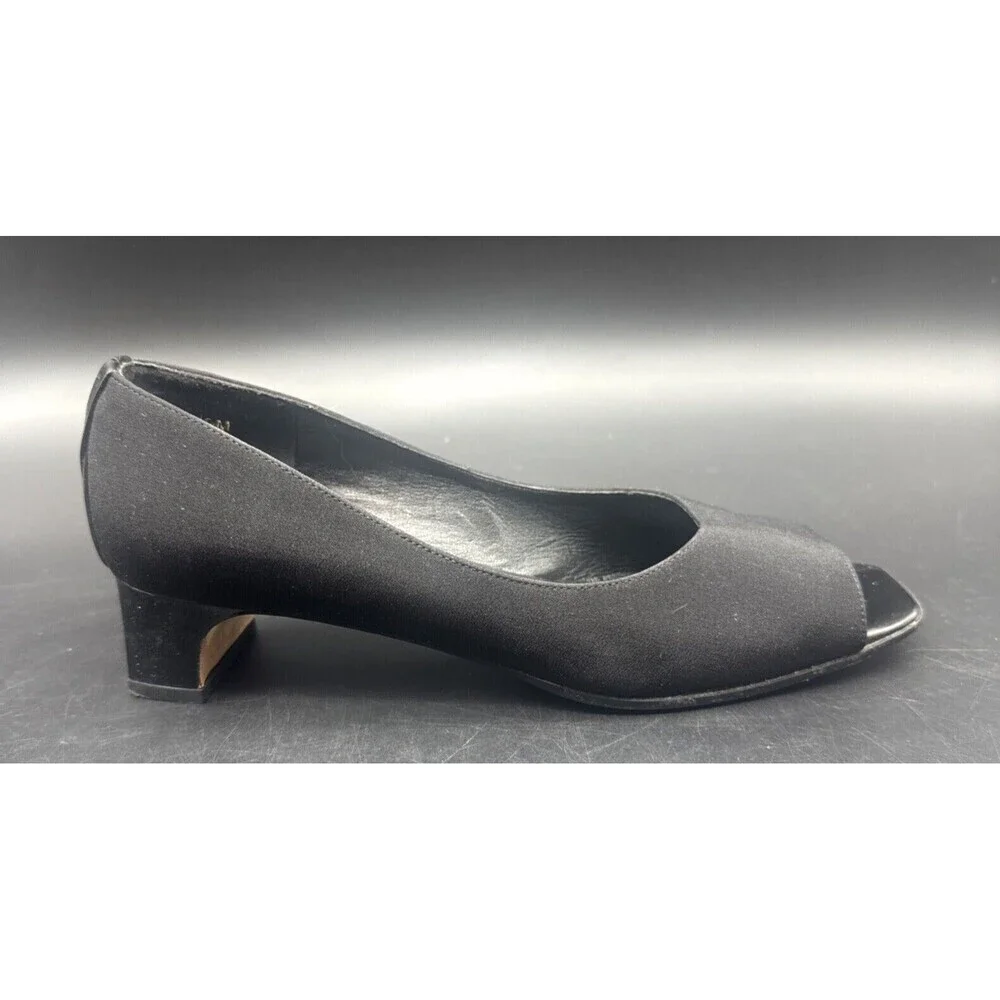 Van Eli Women’s BLACK  Slip On Pumps ‎ Open Toe Casual Heeled Comfort Sz 8.5
